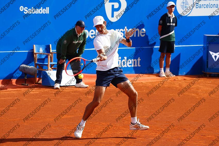 Nuno Borges (POR), APRIL18, 2023 - Tennis : Nuno Borges during singles 2nd round match against Carlos Alcaraz on the Barcelona Open Banc Sabadell tennis tournament at the Real Club de Tenis de Barcelona in Barcelona, Spain. (Photo by Mutsu Kawamori/AFLO) Tennis : Barcelona Open Banc Sabadell 2023 