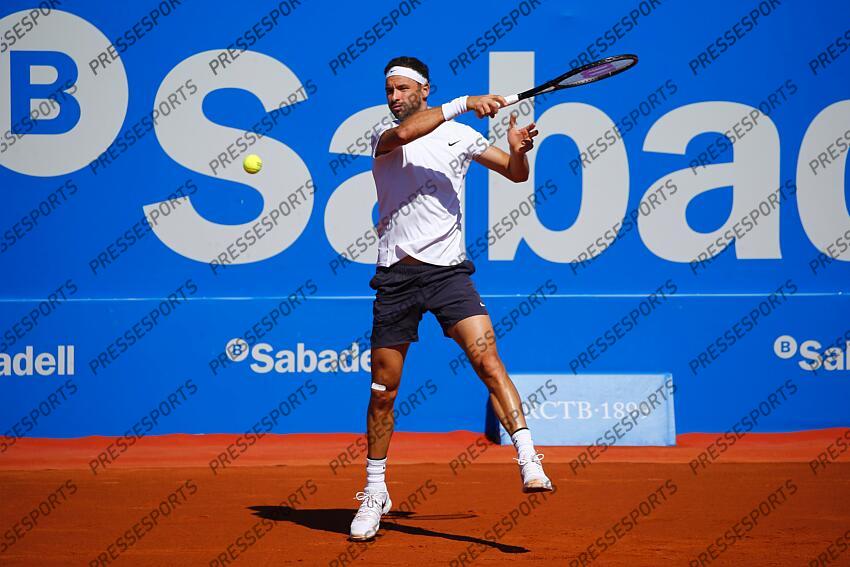 Grigor Dimitrov (BUL), APRIL19, 2023 - Tennis : Grigor Dimitrov during singles 2nd round match against Emilio Gomez on the Barcelona Open Banc Sabadell tennis tournament at the Real Club de Tenis de Barcelona in Barcelona, Spain. (Photo by Mutsu Kawamori/AFLO) Tennis : Barcelona Open Banc Sabadell 2023 