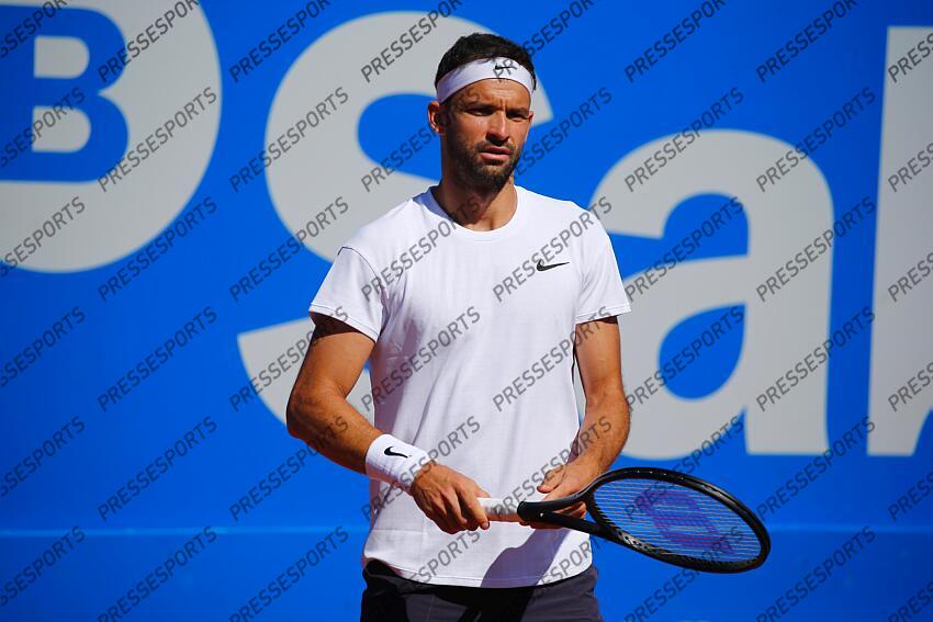Grigor Dimitrov (BUL), APRIL19, 2023 - Tennis : Grigor Dimitrov during singles 2nd round match against Emilio Gomez on the Barcelona Open Banc Sabadell tennis tournament at the Real Club de Tenis de Barcelona in Barcelona, Spain. (Photo by Mutsu Kawamori/AFLO) Tennis : Barcelona Open Banc Sabadell 2023 