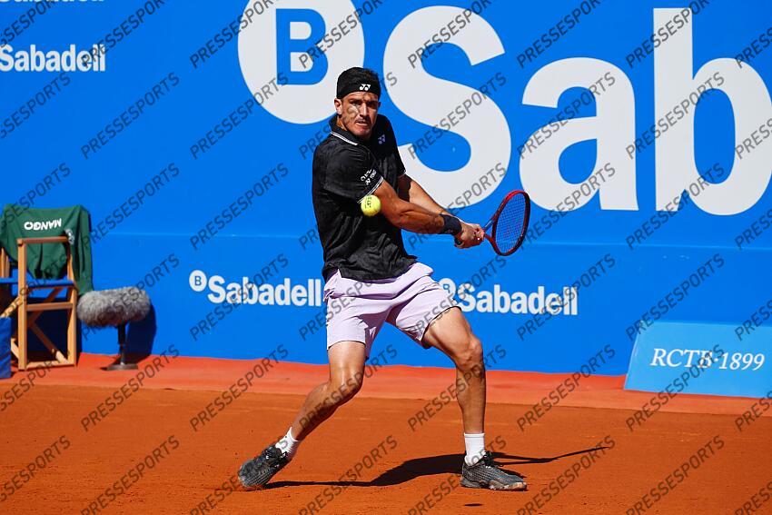 Emilio Gomez (ECU), APRIL19, 2023 - Tennis : Emilio Gomez during singles 2nd round match against Grigor Dimitrov on the Barcelona Open Banc Sabadell tennis tournament at the Real Club de Tenis de Barcelona in Barcelona, Spain. (Photo by Mutsu Kawamori/AFLO) Tennis : Barcelona Open Banc Sabadell 2023 