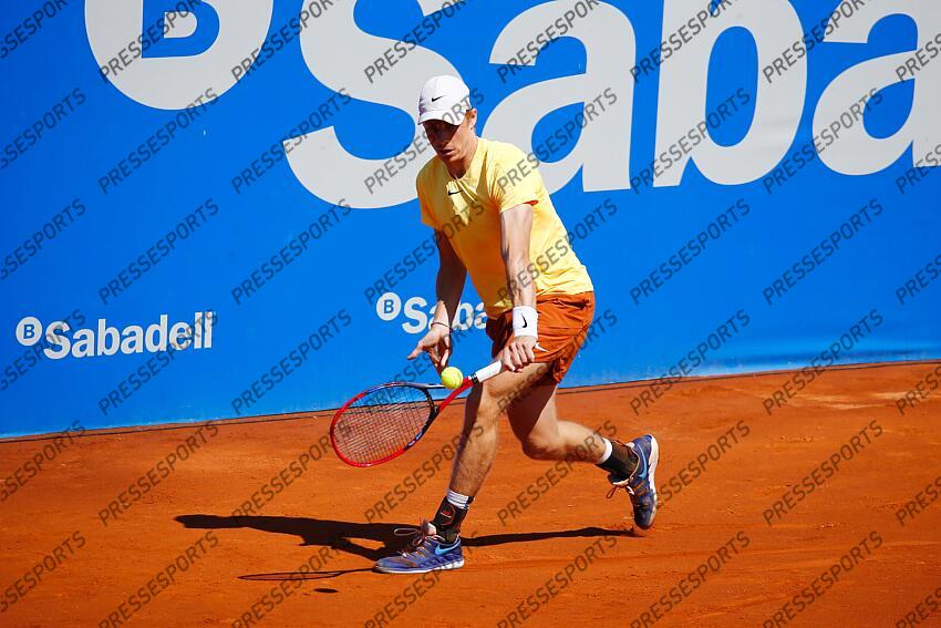 Denis Shapovalov (CAN), APRIL19, 2023 - Tennis : Denis Shapovalov during singles 2nd round match against Jozef Kovalik on the Barcelona Open Banc Sabadell tennis tournament at the Real Club de Tenis de Barcelona in Barcelona, Spain. (Photo by Mutsu Kawamori/AFLO) Tennis : Barcelona Open Banc Sabadell 2023 