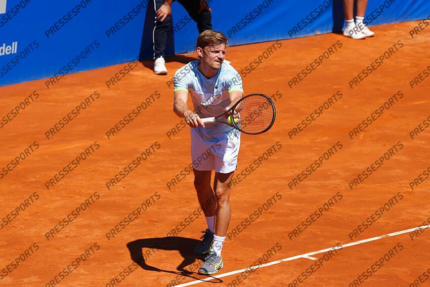 David Goffin (BEL), APRIL19, 2023 - Tennis : David Goffin during singles 2nd round match against Yoshihito Nishioka on the Barcelona Open Banc Sabadell tennis tournament at the Real Club de Tenis de Barcelona in Barcelona, Spain. (Photo by Mutsu Kawamori/AFLO) Tennis : Barcelona Open Banc Sabadell 2023 