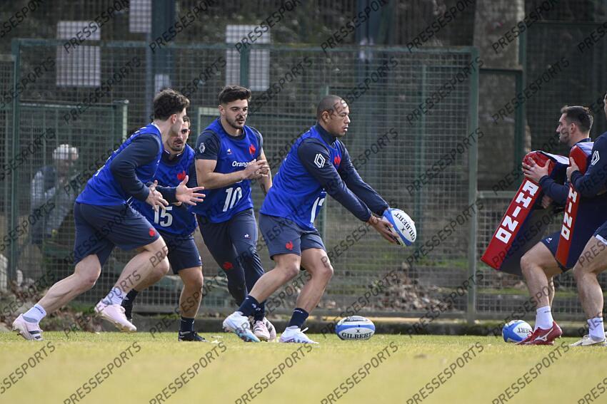 ramos (thomas) ntamack (romain) fickou (gael) STAGE FRANCE avant Italie/France captain's run 