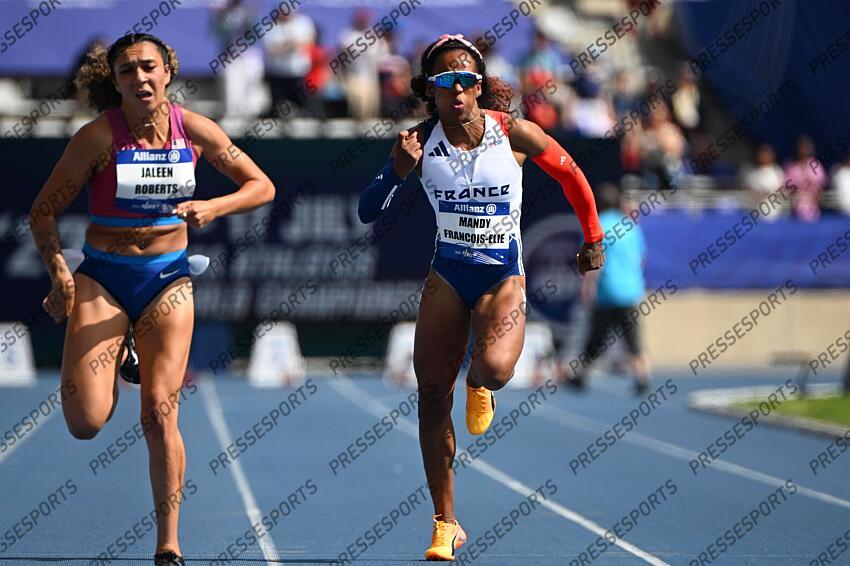francois elie (mandy) - (fra) - 100 M FEMMES T37 serie 2 roberts (jaleen) - (usa) - 