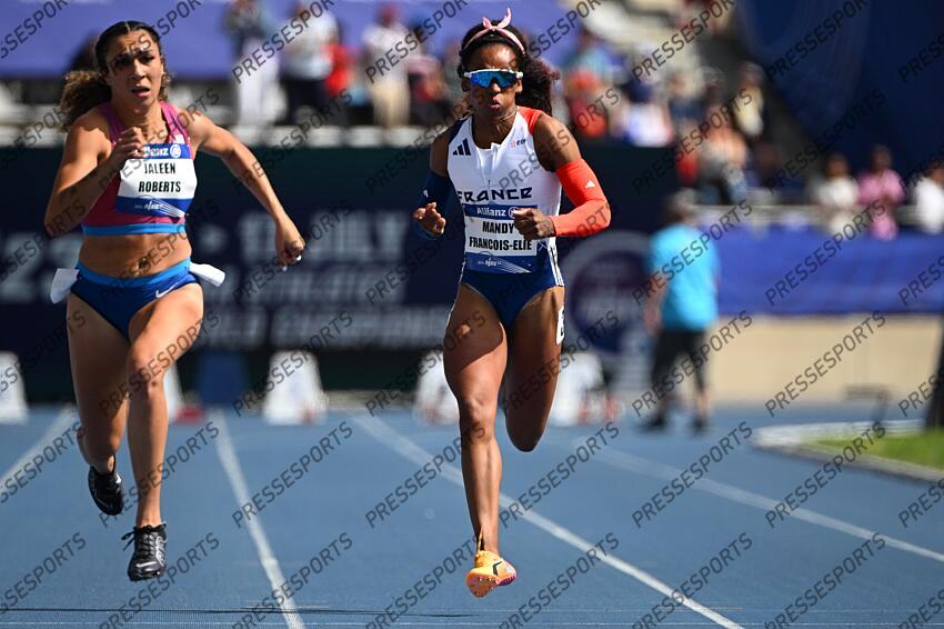 francois elie (mandy) - (fra) - 100 M FEMMES T37 serie 2 roberts (jaleen) - (usa) - 