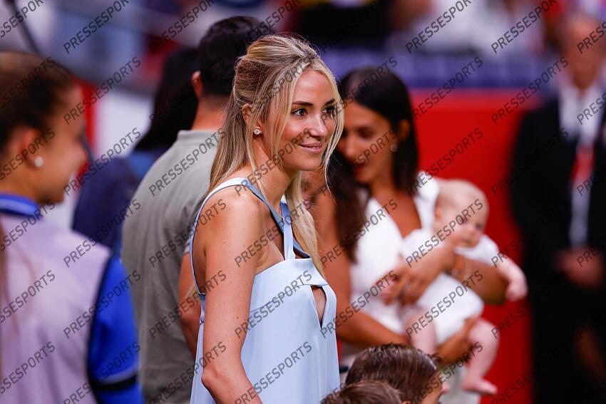 Alice Campello, wife of Alvaro Morata of Atletico de Madrid, is seen during the spanish league, La Liga EA Sports, football match played between Atletico de Madrid and Granada CF at Civitas Metropolitano stadium on August 14, 2023, in Madrid, Spain. ATLETICO DE MADRID-GRENADE CF (3-1) 