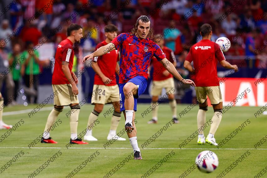 Caglar Soyuncu of Atletico de Madrid warms up during the spanish league, La Liga EA Sports, football match played between Atletico de Madrid and Granada CF at Civitas Metropolitano stadium on August 14, 2023, in Madrid, Spain. ATLETICO DE MADRID-GRENADE CF (3-1) 