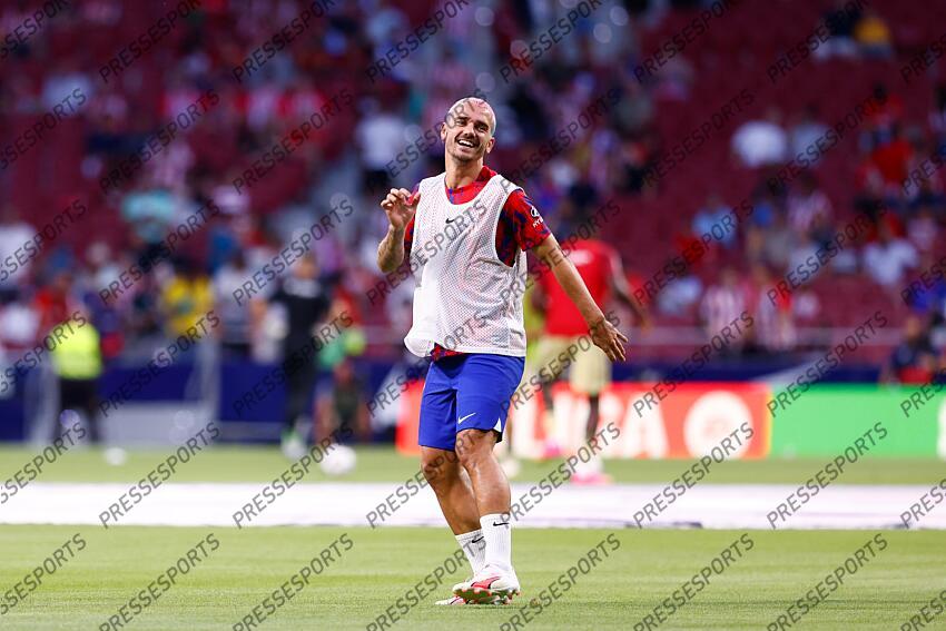 Antoine Griezmann of Atletico de Madrid warms up during the spanish league, La Liga EA Sports, football match played between Atletico de Madrid and Granada CF at Civitas Metropolitano stadium on August 14, 2023, in Madrid, Spain. ATLETICO DE MADRID-GRENADE CF (3-1) 