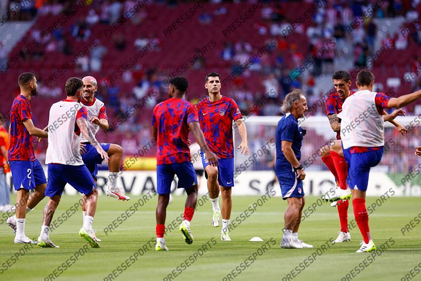 Alvaro Morata of Atletico de Madrid warms up during the spanish league, La Liga EA Sports, football match played between Atletico de Madrid and Granada CF at Civitas Metropolitano stadium on August 14, 2023, in Madrid, Spain. ATLETICO DE MADRID-GRENADE CF (3-1) 