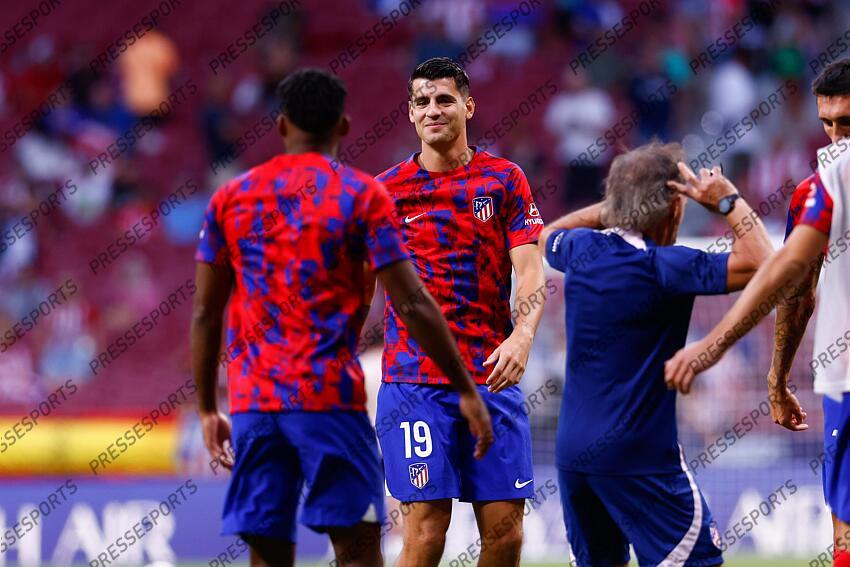 Alvaro Morata of Atletico de Madrid warms up during the spanish league, La Liga EA Sports, football match played between Atletico de Madrid and Granada CF at Civitas Metropolitano stadium on August 14, 2023, in Madrid, Spain. ATLETICO DE MADRID-GRENADE CF (3-1) 