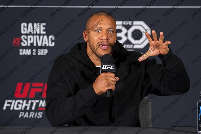 Ciryl Gane (FRA) pre-fight press conference at Pullman Bercy Hotel CONFERENCE DE PRESSE 
