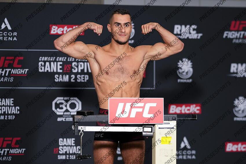 Pesée officielle Yanis Ghemmouri UFC Fight Night Gane vs Spivac pesée officiel 