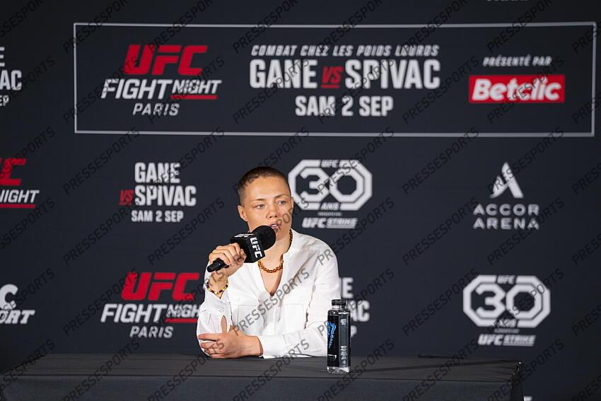 Rose Namajunas (USA) pre-fight press conference at Pullman Bercy Hotel CONFERENCE DE PRESSE 