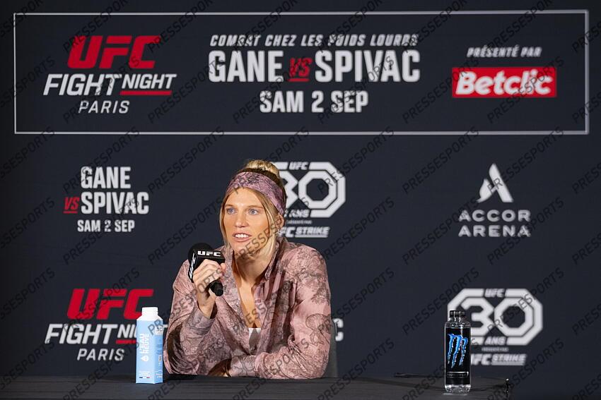 Manon Fiorot (FRA) pre-fight press conference at Pullman Bercy Hotel CONFERENCE DE PRESSE 