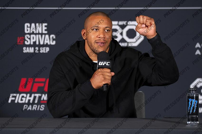 Ciryl Gane (FRA) pre-fight press conference at Pullman Bercy Hotel CONFERENCE DE PRESSE 