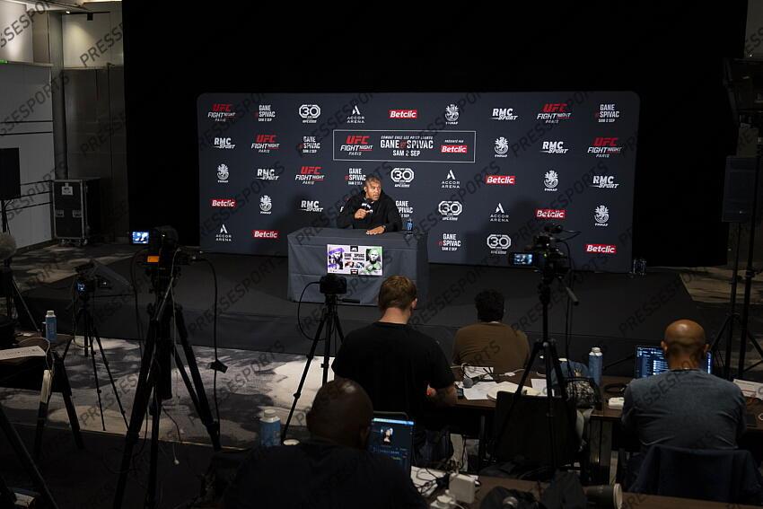 Ciryl Gane (FRA) pre-fight press conference at Pullman Bercy Hotel CONFERENCE DE PRESSE 