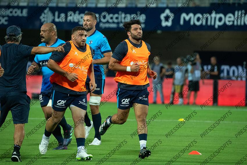 karkadze (vano) foursans (louis) MONTPELLIER-LA ROCHELLE (26-15) tuinukuafe (george) et stooke (elliott) en bleu 