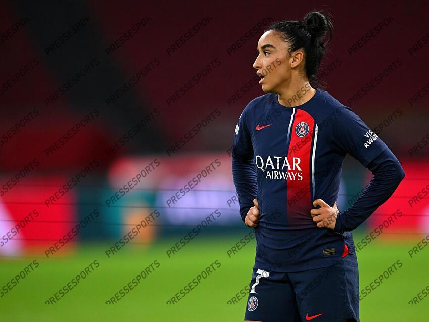 AMSTERDAM - Sakina Karchaoui of Paris Saint-Germain during the UEFA Women's Champions League Group C match between Ajax Amsterdam and Paris Saint Germain at the Johan Cruijff ArenA on November 15, 2023 in Amsterdam, Netherlands. ANP | Hollandse Hoogte | GERRIT VAN COLOGNE (F) AJAX AMSTERDAM-(F) PSG (2-0) 