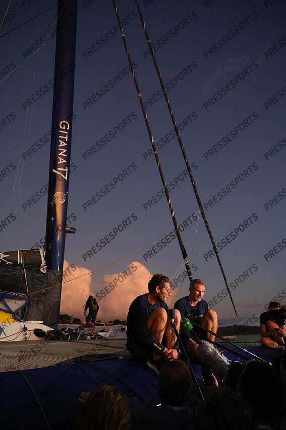 ARRIVEE TRANSAT JACQUES VABRE 2023 skippers : caudrelier (charles) israel (erwan) 