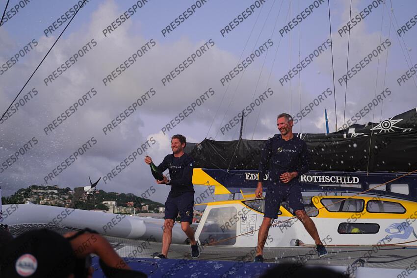 caudrelier (charles) israel (erwan) ARRIVEE TRANSAT JACQUES VABRE 2023 skippers : caudrelier (charles) israel (erwan) 