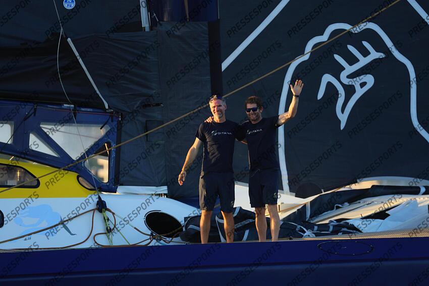 israel (erwan) caudrelier (charles) ARRIVEE TRANSAT JACQUES VABRE 2023 skippers : caudrelier (charles) israel (erwan) 