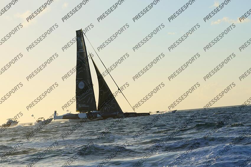 ARRIVEE TRANSAT JACQUES VABRE 2023 skippers : caudrelier (charles) israel (erwan) 