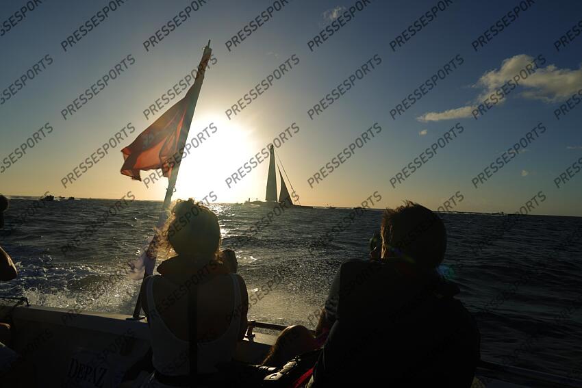 ARRIVEE TRANSAT JACQUES VABRE 2023 skippers : caudrelier (charles) israel (erwan) 