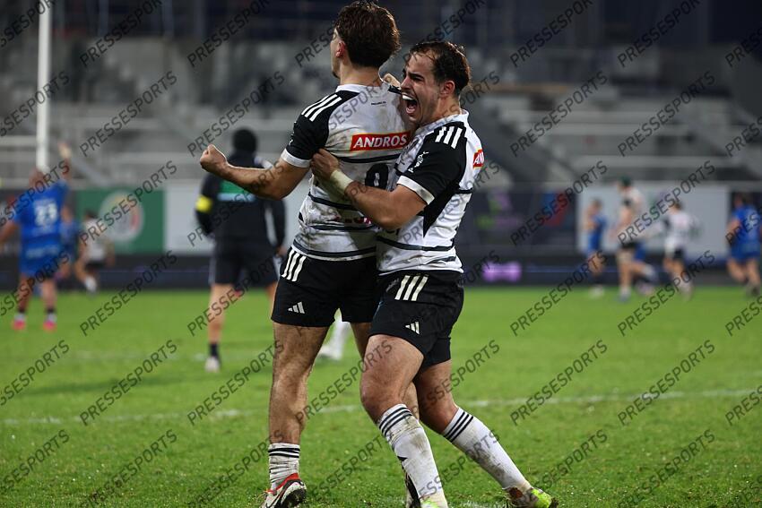 raffy (tom) carbonneau (leo) - BRIVE VANNES - 14 EME JOURNEE PRO D2 - PRO D2 - BRIVE - STADE AMEDEE DOMENECH - SAISON 2023-2024 - BRIVE-VANNES (13-11) 