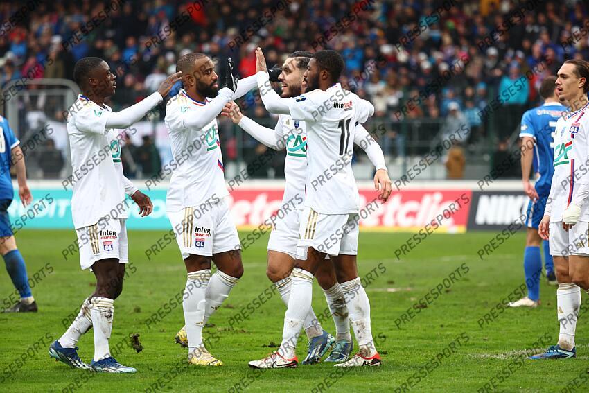 kumbedi (sael) lacazette (alexandre) cherki (rayan) maitland niles (ainsley) PONTARLIER-LYON (0-3) joie du 0-2 