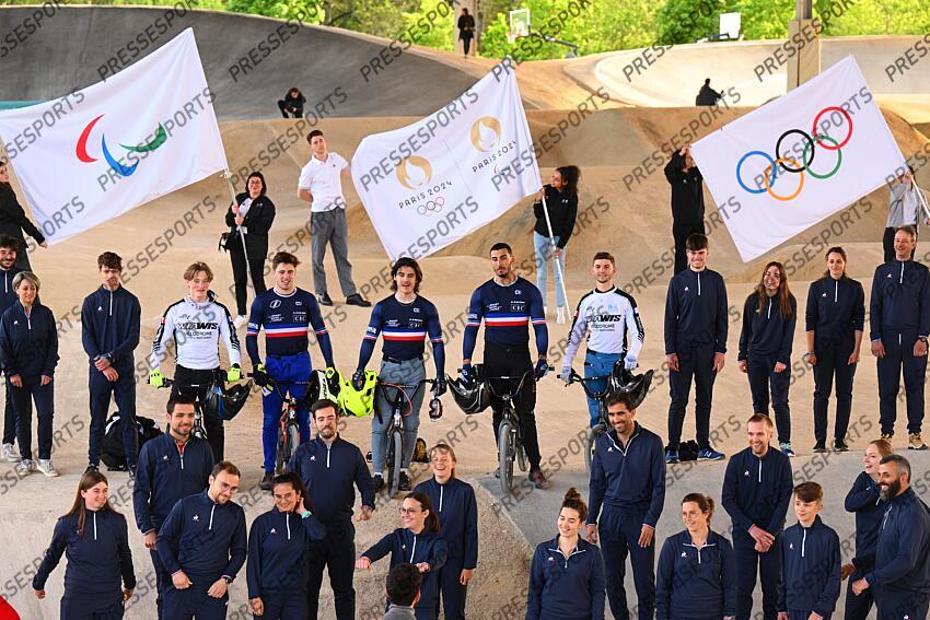 leclerc (enzo) - (fra) - pilard (arthur) - (fra) - colsenet (mateo) - (fra) - garoyan (leo) - (fra) - a legender MAGAZINE SITE BMX JO 2024 