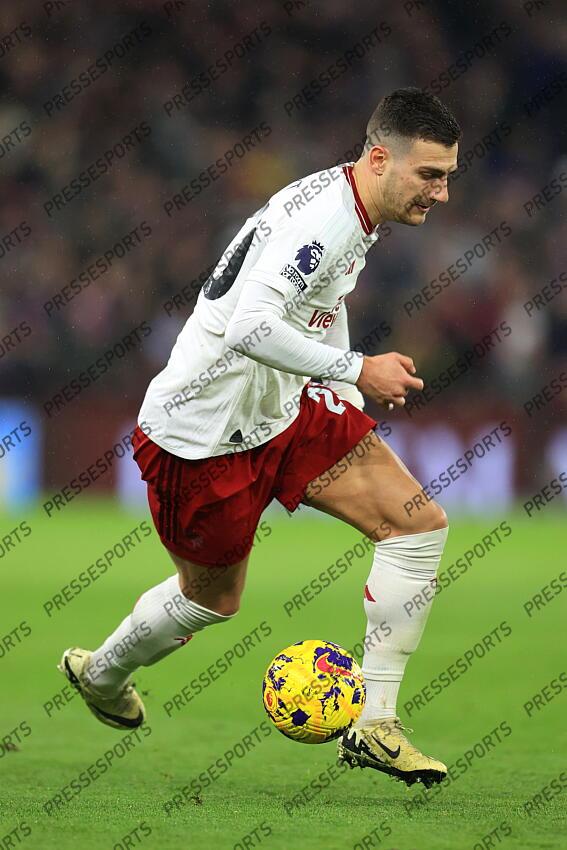 11th February 2024 - Premier League - Aston Villa v Manchester United - Diogo Dalot of Manchester United - Photo: Simon Stacpoole / Offside. ASTON VILLA-MANCHESTER UNITED (1-2) 