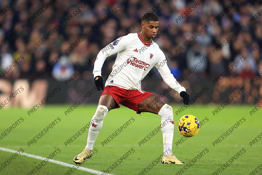 11th February 2024 - Premier League - Aston Villa v Manchester United - Marcus Rashford of Manchester United - Photo: Simon Stacpoole / Offside. ASTON VILLA-MANCHESTER UNITED (1-2) 