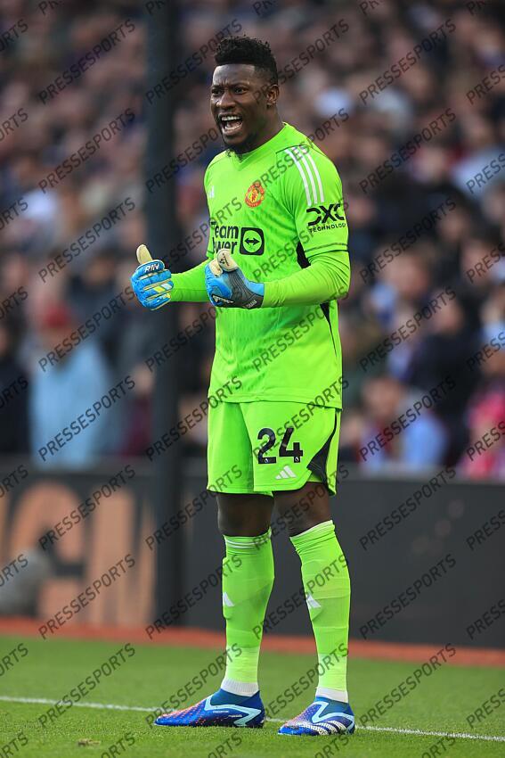 11th February 2024 - Premier League - Aston Villa v Manchester United - Manchester United goalkeeper Andre Onana - Photo: Simon Stacpoole / Offside. ASTON VILLA-MANCHESTER UNITED (1-2) 
