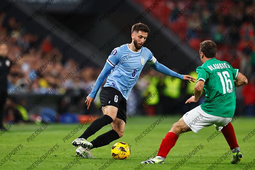 Rodrigo Bentancur (URU), MARCH 23, 2024 - Football / Soccer : International Friendly match between Basque 1-1 Uruguay at the San Mames Stadium in BilbaURUo, Spain. (Photo by Mutsu Kawamori/AFLO) PAYS BASQUE-URUGUAY (1-1) 