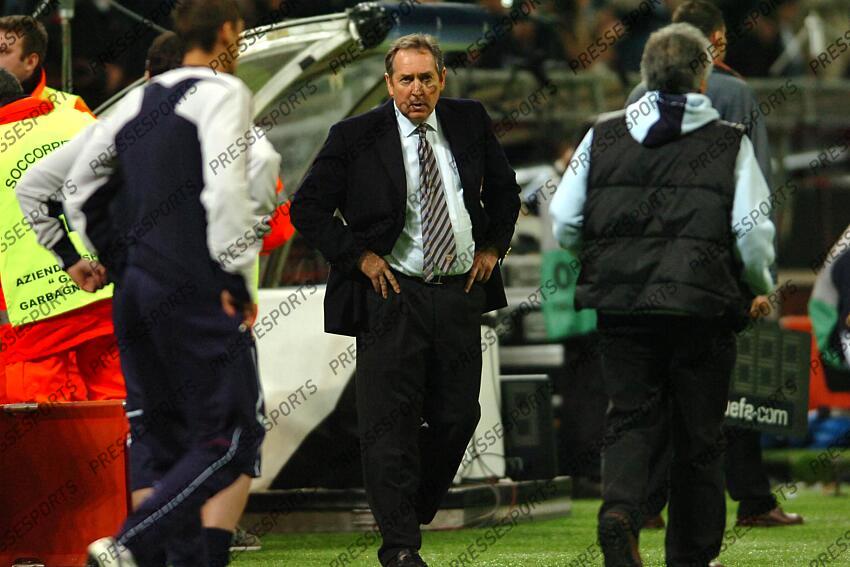 houllier (gerard) MILAN AC-LYON (3-1) 1/4 Finale retour entraineur lyon 