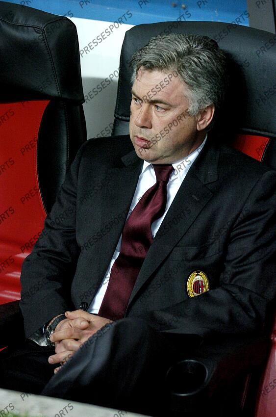 ancelotti (carlo) MILAN AC-LYON (3-1) 1/4 retour entraineur milan ac 