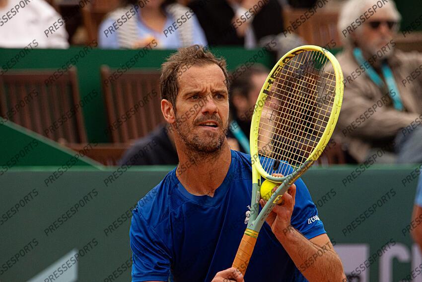 30/04/2024 - Tennis - Richard Gasquet (France) remporte son 16e de finale de l'Open Pays d'Aix, à Aix-en-Provence (France), comptant pour un Challenger 175, face à son compatriote Harold Mayot (France). OPEN PAYS D'AIX 