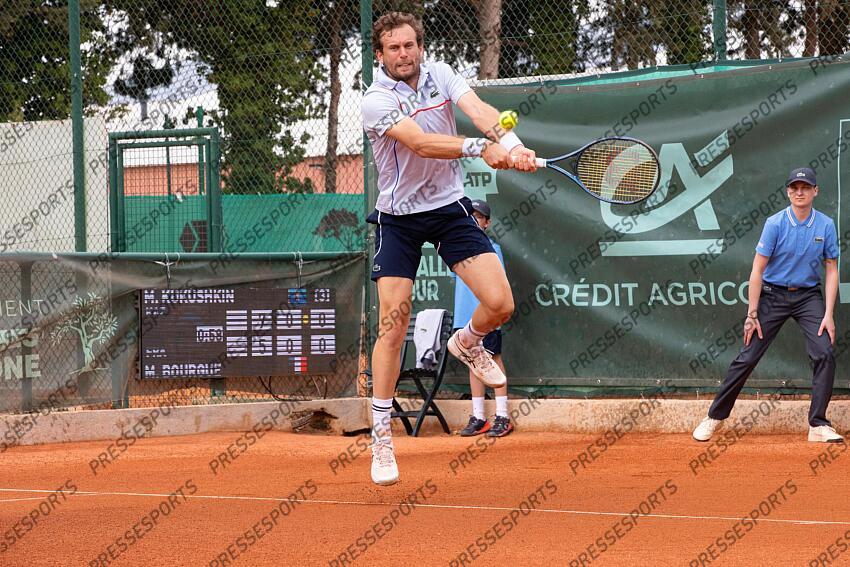 29/04/2024 - Tennis : Mathias Bourge of France loose at the first round of the Open Pays d'Aix, at Aix-en-Provence, France, for the Challenger 250ATP. OPEN PAYS D'AIX 
