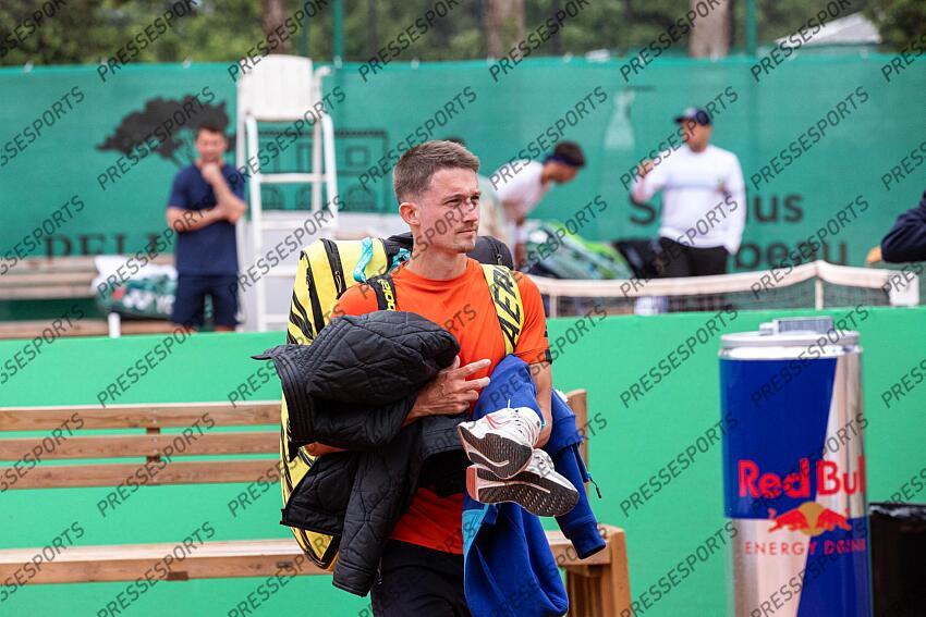Ugo Blanchet is dispapointed after his loss at first round of the Open Pays d'Aix of Aix-en-Provence, France, the 29/04/2024 OPEN PAYS D'AIX 