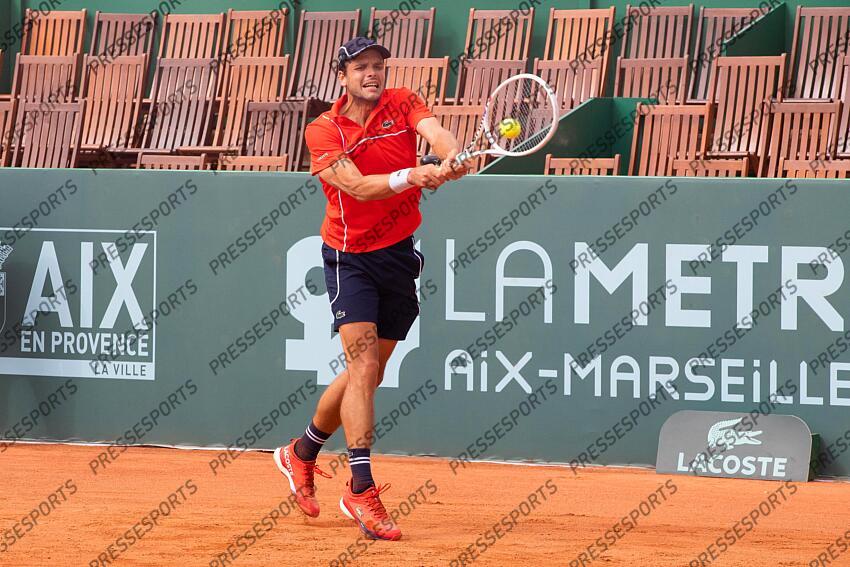Tennis - 29/04/2024 - Gregoire Barrere from France, the only french player to pass the first round of the Open Pays d'Aix, at Aix-en-Provence, France, for a Challenger 175ATP. OPEN PAYS D'AIX 