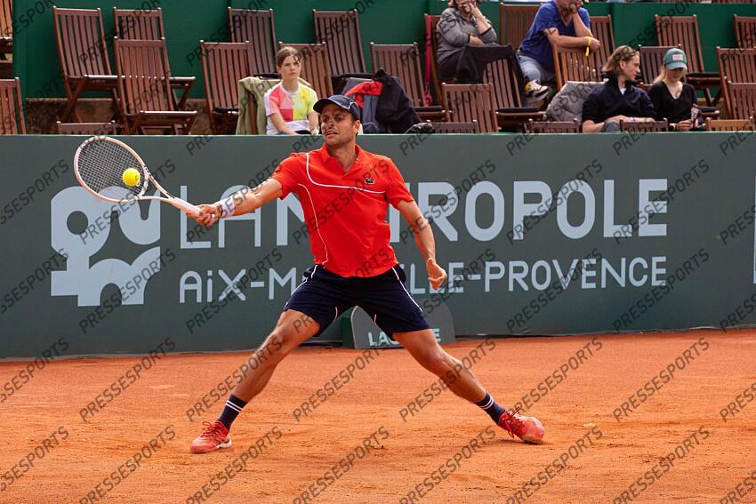Tennis - 29/04/2024 - Gregoire Barrere from France, the only french player to pass the first round of the Open Pays d'Aix, at Aix-en-Provence, France, for a Challenger 175ATP. OPEN PAYS D'AIX 