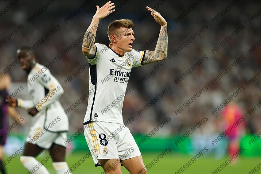 Toni Kroos (Real), MAY 8, 2024 - Football / Soccer : UEFA Champions League Semi finals 2nd leg match between Real Madrid CF 2-1 FC Bayern Munchen at the Estadio Santiago Bernabeu in Madrid, Spain. (Photo by Mutsu Kawamori/AFLO) REAL MADRID-BAYERN MUNICH (2-1) 