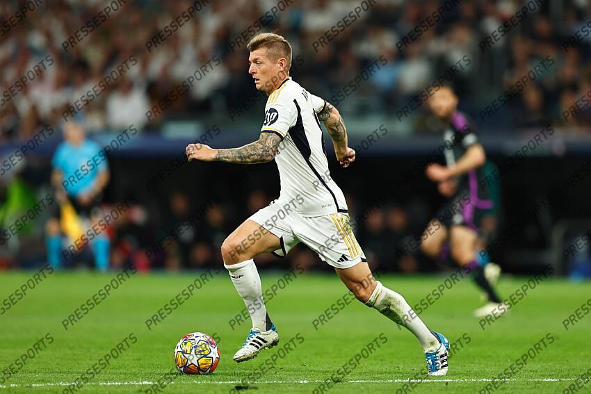 Toni Kroos (Real), MAY 8, 2024 - Football / Soccer : UEFA Champions League Semi finals 2nd leg match between Real Madrid CF 2-1 FC Bayern Munchen at the Estadio Santiago Bernabeu in Madrid, Spain. (Photo by Mutsu Kawamori/AFLO) REAL MADRID-BAYERN MUNICH (2-1) 
