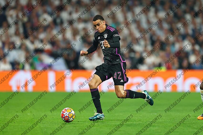 Jamal Musiala (Bayern), MAY 8, 2024 - Football / Soccer : UEFA Champions League Semi finals 2nd leg match between Real Madrid CF 2-1 FC Bayern Munchen at the Estadio Santiago Bernabeu in Madrid, Spain. (Photo by Mutsu Kawamori/AFLO) REAL MADRID-BAYERN MUNICH (2-1) 