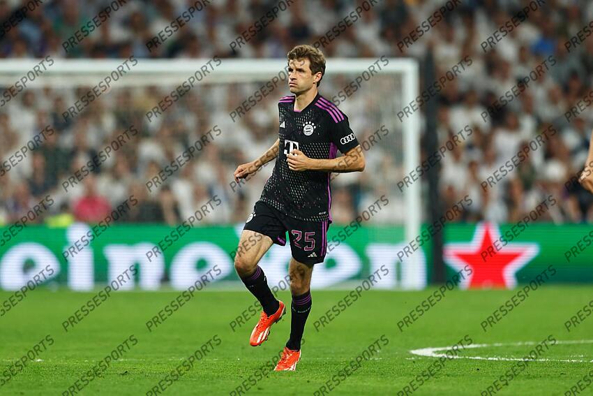 Thomas Muller (Bayern), MAY 8, 2024 - Football / Soccer : UEFA Champions League Semi finals 2nd leg match between Real Madrid CF 2-1 FC Bayern Munchen at the Estadio Santiago Bernabeu in Madrid, Spain. (Photo by Mutsu Kawamori/AFLO) REAL MADRID-BAYERN MUNICH (2-1) 