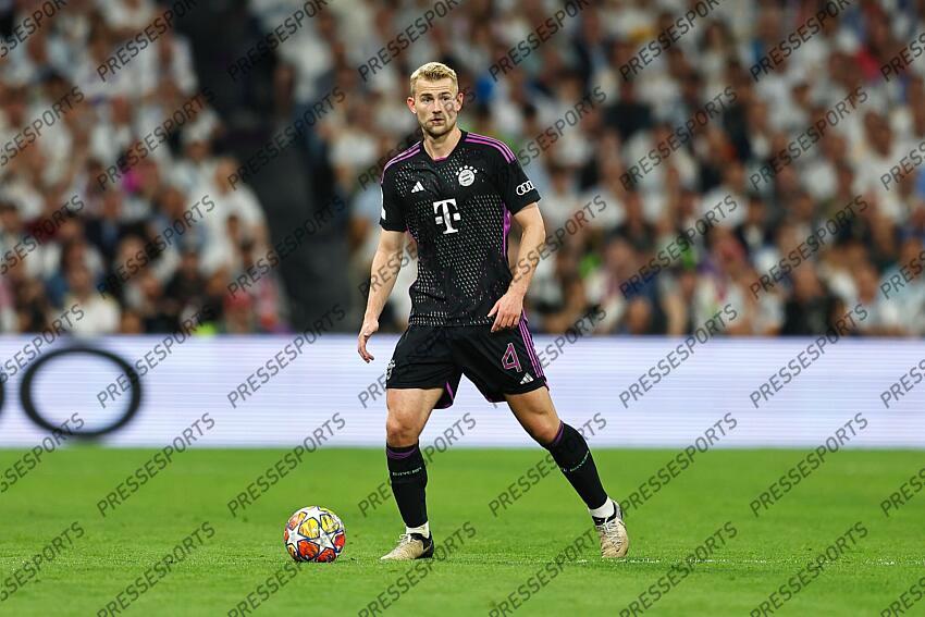 Matthijs de Ligt (Bayern), MAY 8, 2024 - Football / Soccer : UEFA Champions League Semi finals 2nd leg match between Real Madrid CF 2-1 FC Bayern Munchen at the Estadio Santiago Bernabeu in Madrid, Spain. (Photo by Mutsu Kawamori/AFLO) REAL MADRID-BAYERN MUNICH (2-1) 