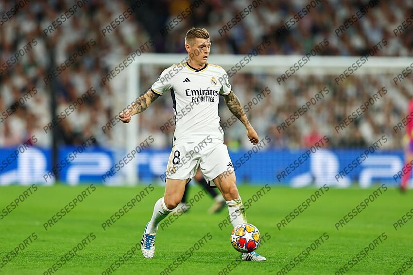 Toni Kroos (Real), MAY 8, 2024 - Football / Soccer : UEFA Champions League Semi-finals 2nd leg match between Real Madrid CF 2-1 FC Bayern Munchen at the Estadio Santiago Bernabeu in Madrid, Spain. (Photo by Mutsu Kawamori/AFLO) REAL MADRID-BAYERN MUNICH (2-1) 