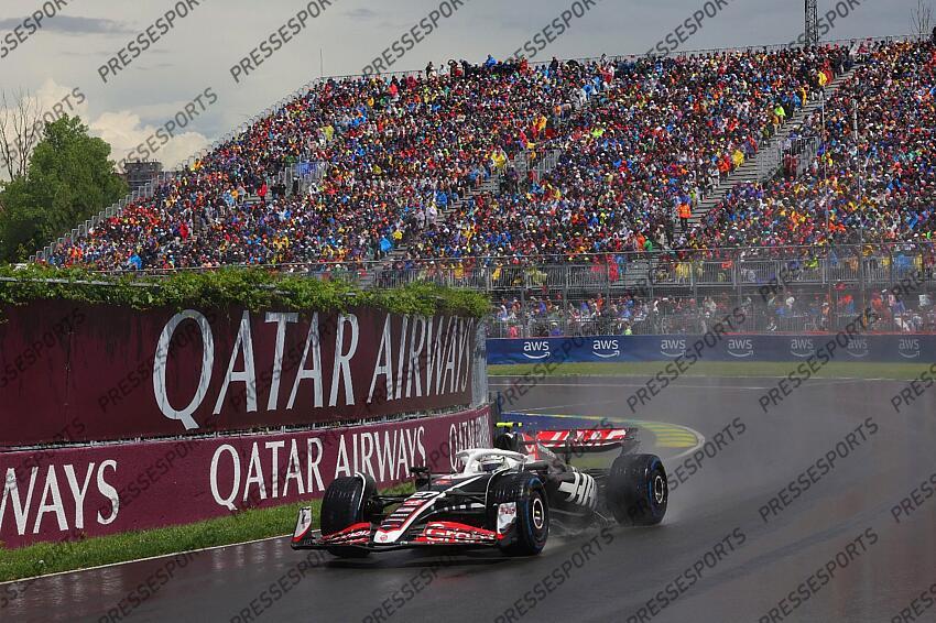 09.06.2024, Circuit Gilles Villeneuve, Montreal, CAN, FIA, Formel 1, Grand Prix von Kanada, Rennen, im Bild Nico Hülkenberg (DEU), Haas F1 Team, // during the race for the FIA Formula One Grand Prix of Canada at the Circuit Gilles Villeneuve in Montreal, Canada on 2024/06/09. EXPA Pictures © 2024, PhotoCredit: EXPA/ Hasan Bratic ATTENTION - OUT of GER GRAND PRIX DU CANADA 