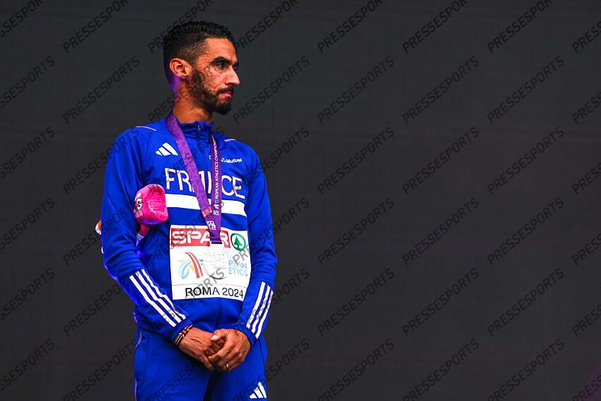 11 juin 2024 - Championnats Europe athletisme Rome 2024 - Djilali Bedrani - Podium CHAMPIONNATS D'EUROPE 