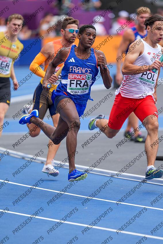 11 juin 2024 - Championnats Europe athletisme Rome 2024 - Yann Spillmann - 4x400 m - Serie CHAMPIONNATS D'EUROPE 